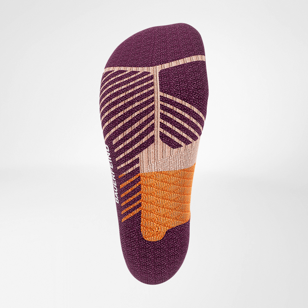 Trailrun - Laufsocken sunrisepeach Unteransicht Ansicht von unten - Detailansicht der Relief Sole der Trailrun - Laufsocken