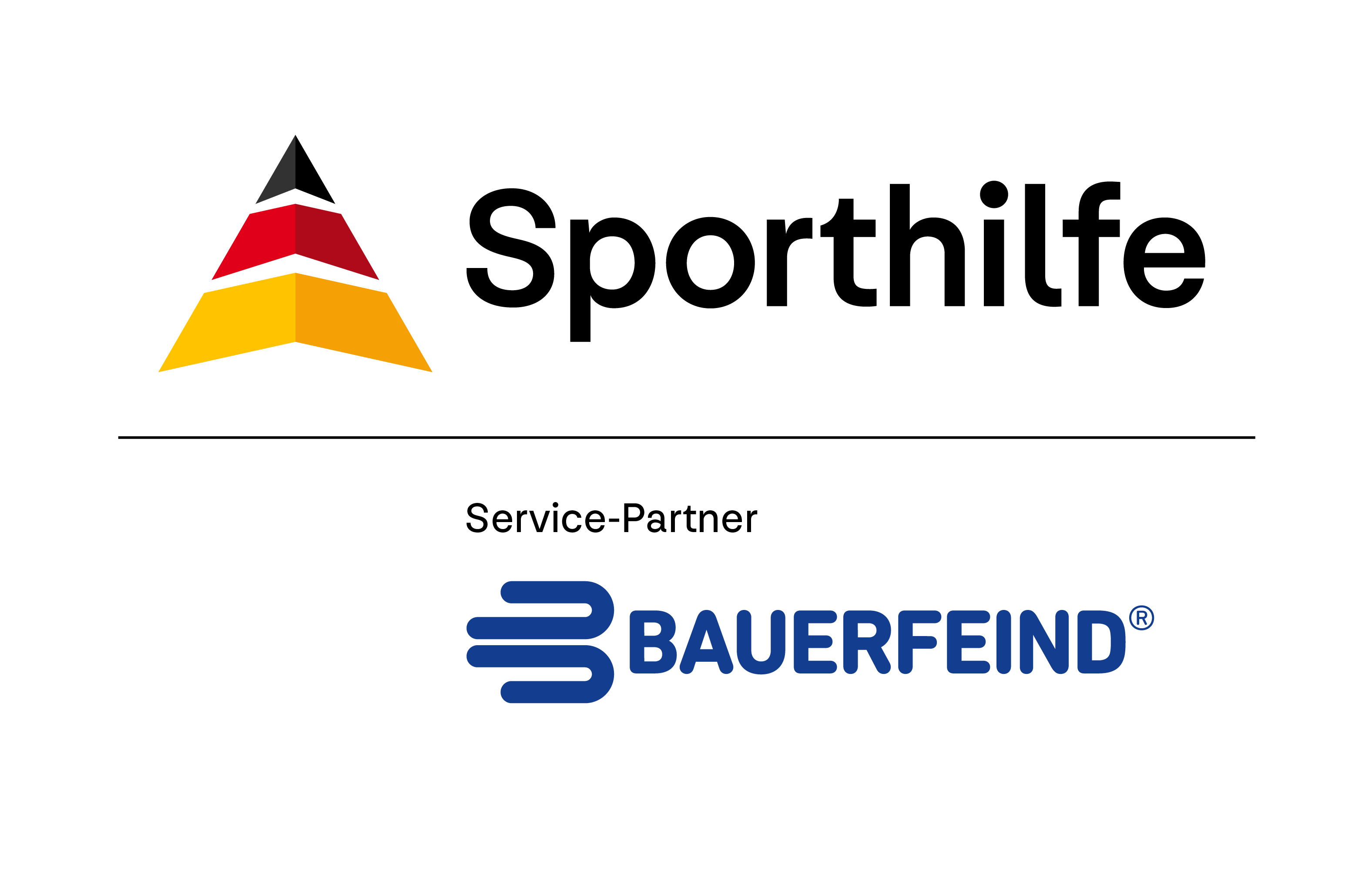 Bauerfeind und die Deutsche Sporthilfe: Starke Partner für den Spitzensport Vertikales Logo der Sportpartnerschaft zwischen Bauerfeind und der Deutschen Sporthilfe
