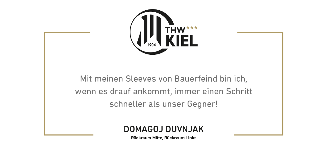 Visual Statement von Handballer Domagoj Duvnjak und Logo des THW Kiel