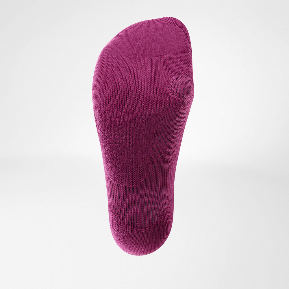 Mittellange Sportsocken ultraleicht berry Unteransicht Ansicht der Laufsocke berry von unten